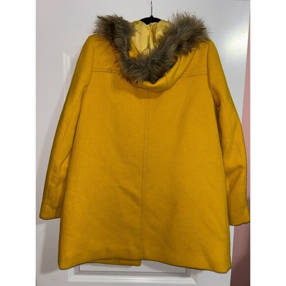 J. Crew Women’s Vail Wool Parka Coat size 4 Hooded Faix Fur Preppy Academia - Picture 6 of 11